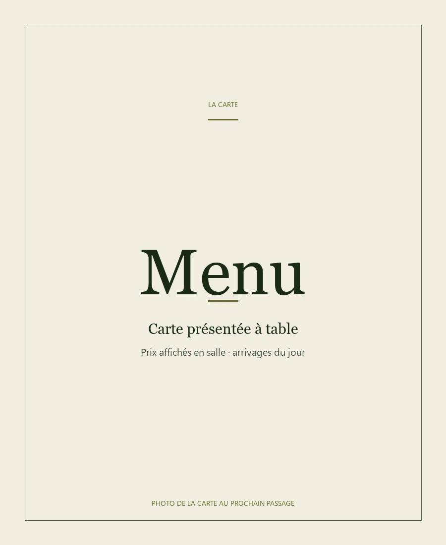 Carte No Stress Café, photo de la carte au prochain passage